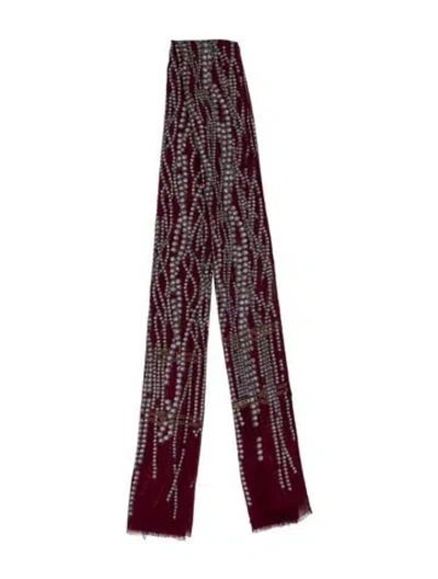 Pre-owned Bottega Veneta Silk Printed Scarf In Purple