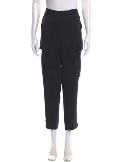 Pre-owned Bottega Veneta Silk Straight Leg Pants In Black