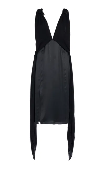 Bottega Veneta Fluid Silk Midi Dress With Knot Detail In Multi