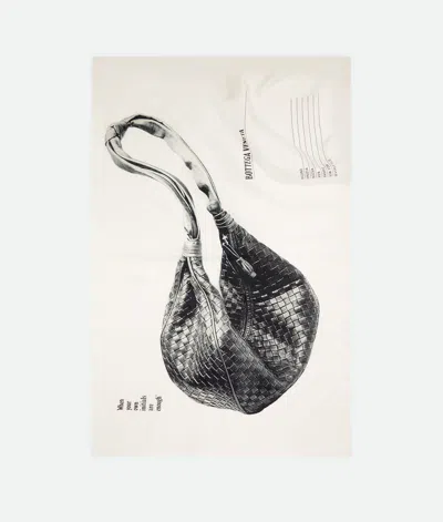 Bottega Veneta Silk Twill Printed Foulard In Chalck/black
