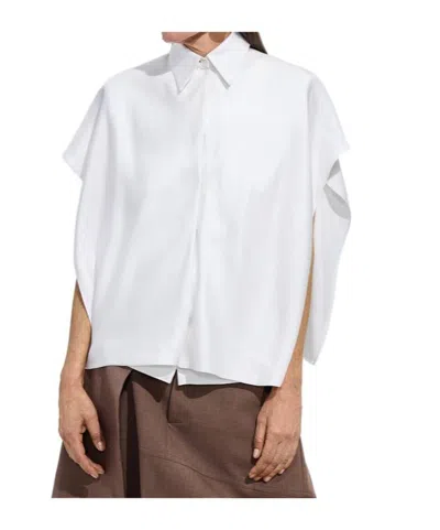 Bottega Veneta Silk Twill Shirt In White