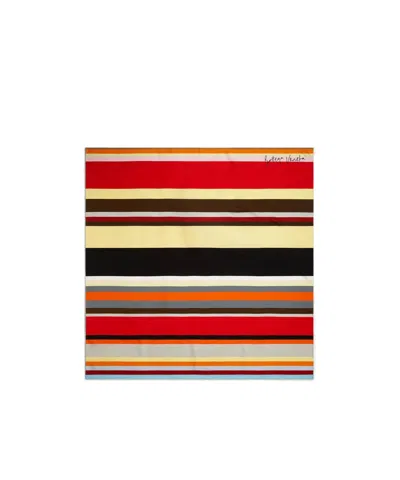 Bottega Veneta Silk Twill Striped Foulard In Multicolor