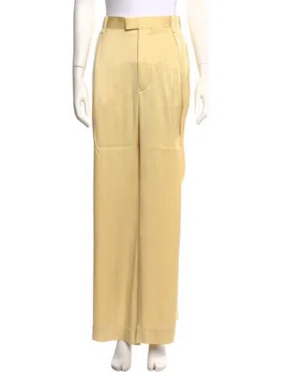 Pre-owned Bottega Veneta Silk Wide Leg Pants In Neutral