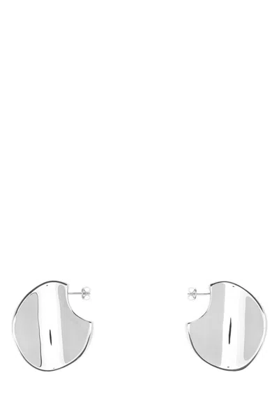 Bottega Veneta Large Disc Earrings Polished Finish Design In Metallic