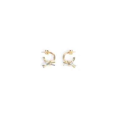 Bottega Veneta Silver And Golden Knot Earrings