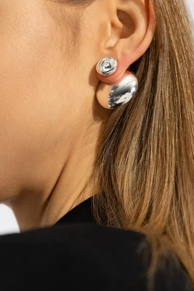 Bottega Veneta Silver Earrings In Gold