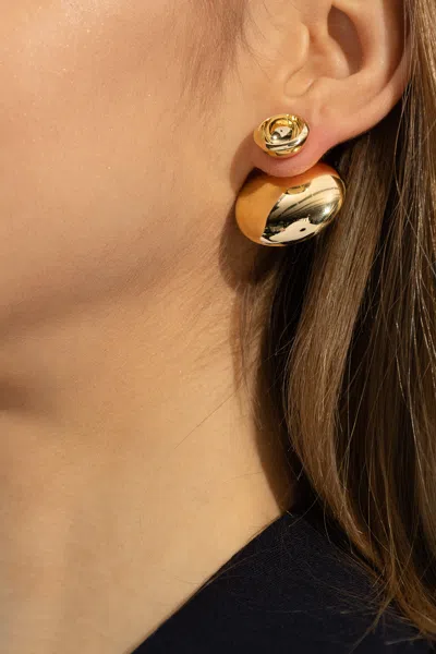 Bottega Veneta Silver Earrings In Gold