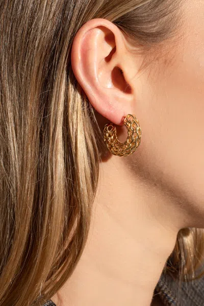 Bottega Veneta Silver Earrings In Gold