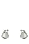 Bottega Veneta Silver Fin Earrings In Brown