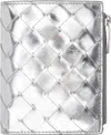Bottega Veneta Silver Intrecciato Small Bi-fold Wallet In 8101 Silver