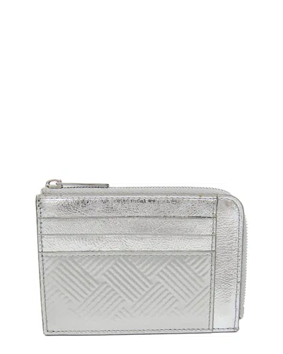 Bottega Veneta Silver Leather Coin Purse (authentic Pre-loved)