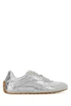 Bottega Veneta Silver Leather Orbit Flash Sneakers In Silver