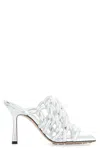 Bottega Veneta Silver Leather Stretch Mules