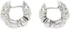 Bottega Veneta Silver Mini Pleat Hoop Earrings In 8117 Silver