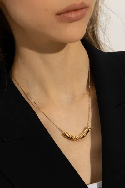 Bottega Veneta Silver Necklace In Gold