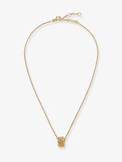 Bottega Veneta Women Silver Necklace With Intreccio Pendant In Gold
