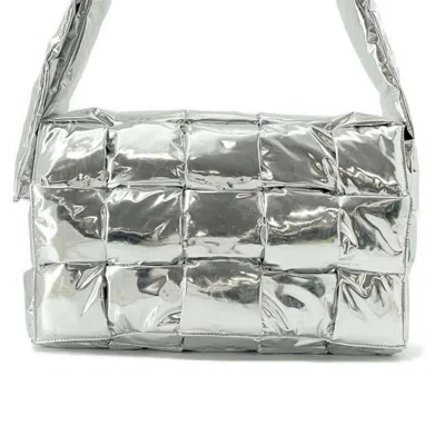 Pre-owned Bottega Veneta Silver Patent Leather Shoulder Bag ()