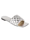 Bottega Veneta 10mm Padded Quilted Leather Flats In Silver