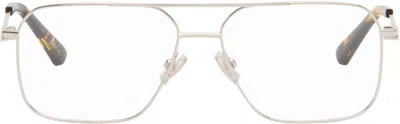 Bottega Veneta Silver Ribbon Split Optical Frame Glasses In Neutral