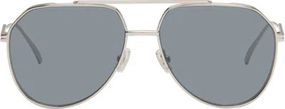 Bottega Veneta Silver Ribbon Sunglasses In Blue