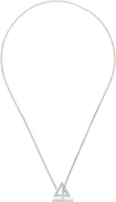 Bottega Veneta Silver Rivet Necklace In White
