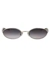 Bottega Veneta Silver-silver-grey Metal Sunglasses In Silver