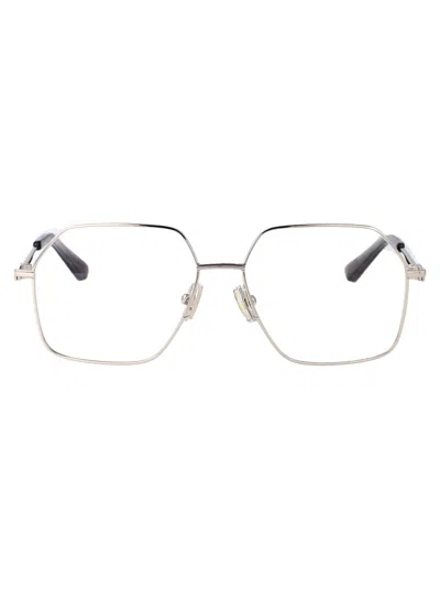Bottega Veneta Silver-silver-transparent Metal Glasses In Metallic