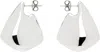 Bottega Veneta Silver Small Fin Earrings In 8117 Silver