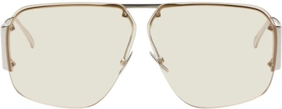 Bottega Veneta Silver Square Sunglasses In Multi