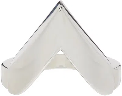 Bottega Veneta Silver V Ring In 8117 Silver