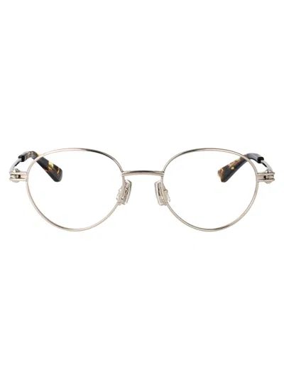 Bottega Veneta Silver-silver-transparent Metal Glasses In Gold