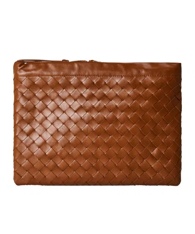Bottega Veneta Simple Clutch Bag In Brown