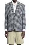 Bottega Veneta Boucle Gingham Wool Jacket In Black