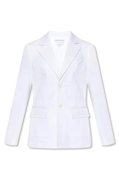 Bottega Veneta Single-breasted Cotton Blazer In White