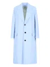 Bottega Veneta Viscose And Silk Twill Coat In Light Blue