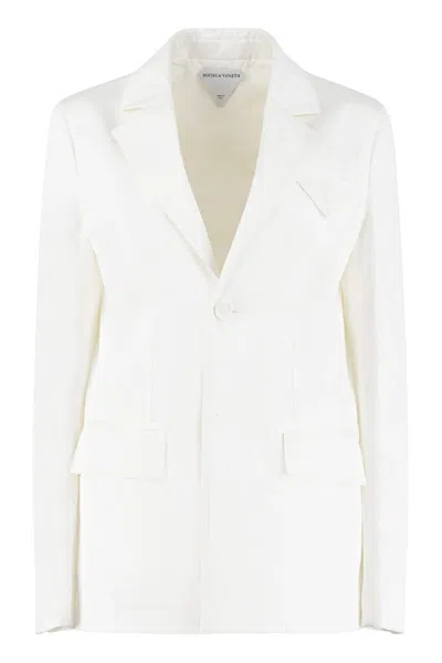 Bottega Veneta Single-breasted Cotton Blazer In White
