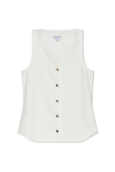Bottega Veneta Tank Top With Buttons In White