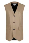 Shop Bottega Veneta Single-breasted Vest In Beige