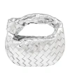 Bottega Veneta Teen Jodie Metallic Intrecciato Top-handle Bag In White
