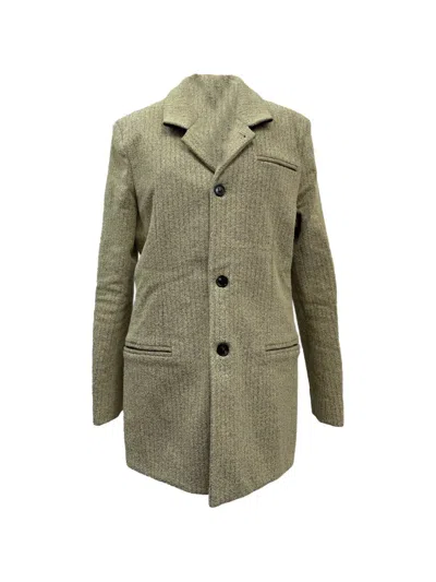 Pre-owned Bottega Veneta Single-breasted Herringbone Blazer In Neutral