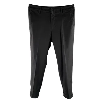 Pre-owned Bottega Veneta Size 36 Black Solid Cotton Blend Straight Casual Pants