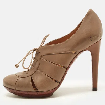 Pre-owned Bottega Veneta Size 36 Grey Leather Booties