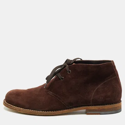 Pre-owned Bottega Veneta Size 44 Brown Suede Chelsea Boots