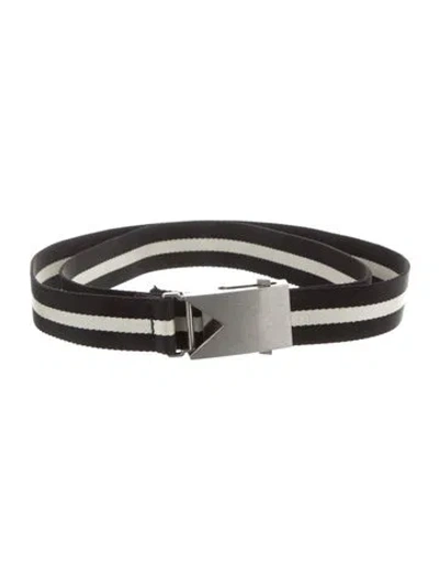 Pre-owned Bottega Veneta Skinny Canvas Belt In Black