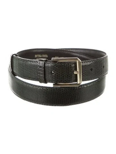 Pre-owned Bottega Veneta Skinny Karung Belt In Green