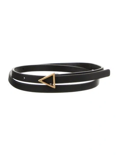 Pre-owned Bottega Veneta Skinny Leather Belt In Black