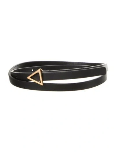 Pre-owned Bottega Veneta Skinny Leather Belt In Black