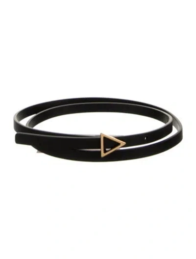 Pre-owned Bottega Veneta Skinny Leather Belt In Black