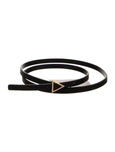 Pre-owned Bottega Veneta Skinny Leather Belt In Black