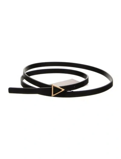 Pre-owned Bottega Veneta Skinny Leather Belt In Black